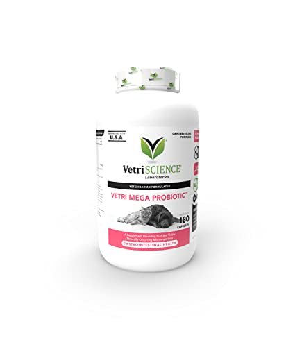 31cPa-5fLDL.jpg VetriScience Vetri Mega Probiotic and Prebiotic for Dogs and Cats, 180 Capsules - Digestive Relief - Easy to Give Capsules - GI Support - Image 1
