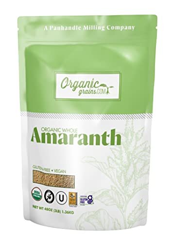 414WsbtgulL.jpg Organic Grains Amaranth - 3 lbs. (48 oz.) - Non GMO Organic Amaranth Grain & Amaranth Seeds - Vegan, Keto, Kosher and Paleo Friendly Whole Amaranth Grains - Image 1