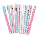 Fluent Writting Pen, 10 Pcs 0.38 mm 10 Color Black Ink Rolling Ball Cute Gel Ink Pen for Student and School Office Supplies (A) - Image 5