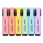 TWOHANDS Highlighter,Chisel Tip Marker Pen,6 Assorted Pastel Colors, for Adults & Kids,with Large Ink Reservoir for Extra Long Marking Performance 20079