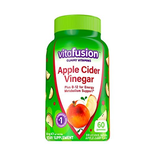 41U2Czmr3WL.jpg Vitafusion Apple Cider Vinegar Gummies, 500mg Apple Cider Vinegar per Serving Plus B Vitamins, 75ct (30 Day Supply), Natural Apple Cider Flavor from America’s Number One Gummy Vitamin Brand - Image 1