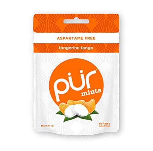 41yp0wiO0RS.jpg PUR Mints | Sugar Free Mints | 100% Xylitol | Vegan, Aspartame Free, Gluten Free & Diabetic Friendly | Natural Tangerine Tango Flavored Mints, 50 Pieces (Pack of 1) - Image 1