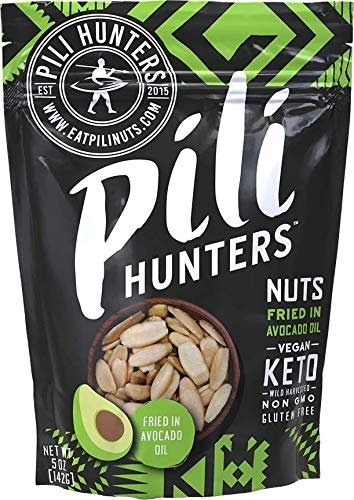 515181v4LrL.jpg Pili Hunters - Wild Sprouted Pili Nuts, Traditional Fried Avocado Oil (5 oz Bag) Keto/Paleo/Vegan Snacks, Low Carb Energy, Gluten Free, Superfood, The Original As Seen on TV - Image 1