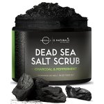 O Naturals Activated Charcoal Mens Body Scrub, Dead Sea Salt Scrub for Men, Anti-Aging Mens Skin Care, Charcoal Natural Body Exfoliating Scrub, Mens Face Scrub, Hand scrub & Body Polish 18oz