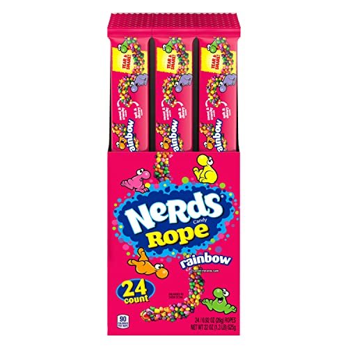 51J7ULNYK4L.jpg Nerds Rope Gummy & Crunchy Rainbow Candy, 0.92 oz, 24 ct - Image 1
