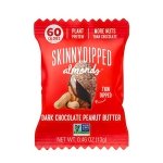 SkinnyDipped Dark Chocolate Peanut Butter Almonds, Healthy Snack, Plant Protein, Gluten Free, 0.46 oz Mini Bags, Pack of 24