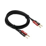 Fosi Audio 14AWG Braided Speaker Wire 5.9Ft, 1 Pack Pair Cable with 4 Gold Plated Banana Plugs, Black Cables for Home Audio Stereo Amplifier/Receiver/Bookshelf/Passive Speaker (1.8m/70.87in) - Image 2