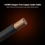 Fosi Audio 14AWG Braided Speaker Wire 5.9Ft, 1 Pack Pair Cable with 4 Gold Plated Banana Plugs, Black Cables for Home Audio Stereo Amplifier/Receiver/Bookshelf/Passive Speaker (1.8m/70.87in) - Image 3