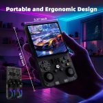 R36MAX Retro Handheld Game Console, Retro Gaming Console with 64G Built-in 18000+ Classic Games, 4.0 Inch 720x720 IPS Screen, Portable Handheld Linux System, 4000mAh Battery (Black) - Image 8