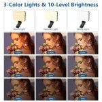 ALTSON 60 LED Portable Selfie Light Video Conference Lighting with Clip & Camera Tripod Adapter Rechargeable 2200mAh CRI 97+, 3 Light Modes for Phone iPhone Webcam Laptop Photo Makeup - Image 4