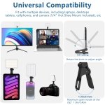 ALTSON 60 LED Portable Selfie Light Video Conference Lighting with Clip & Camera Tripod Adapter Rechargeable 2200mAh CRI 97+, 3 Light Modes for Phone iPhone Webcam Laptop Photo Makeup - Image 3