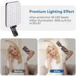 ALTSON 60 LED Portable Selfie Light Video Conference Lighting with Clip & Camera Tripod Adapter Rechargeable 2200mAh CRI 97+, 3 Light Modes for Phone iPhone Webcam Laptop Photo Makeup - Image 5