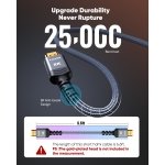 Highwings 8K 10K 4K HDMI Cable 48Gbps 6.6FT/2M, Certified Ultra High Speed HDMI Cable Braided Cord-4K@120Hz 8K@60Hz, DTS:X, HDCP 2.2 & 2.3, HDR 10 Compatible with Roku TV/PS5/HDTV/Blu-ray - Image 6