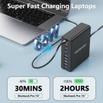 320W USB C Charger Block, 10-Port USB C Charging Station GaN III PD 65W Laptop Fast Charger Adapter for MacBook Pro/Air, DELL, iPad, iPhone, Samsung Galaxy Black - Image 4