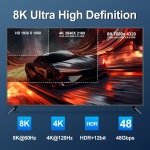 DGHUMEN 100Ft Plenum Rated 8K HDMI Cable(CMP), 48Gbps Fiber Optic Ultra High Speed Long HDMI 2.1 Cord, in Wall Plenum-Rated Cables for Pipes, HDMI to HDMI, Male to Male - Image 4