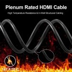 DGHUMEN 100Ft Plenum Rated 8K HDMI Cable(CMP), 48Gbps Fiber Optic Ultra High Speed Long HDMI 2.1 Cord, in Wall Plenum-Rated Cables for Pipes, HDMI to HDMI, Male to Male - Image 6