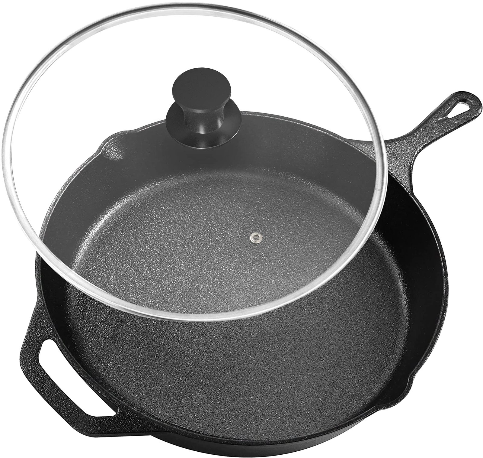 Version 1.0.0 Utopia Kitchen Pre-Seasoned Cast Iron Skillet With Lid - 12 Inch Nonstick Frying Pan - Safe Indoor & Outdoor Grill Cookware - Image 1