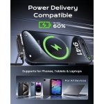 LOOHOI USB C to USB C Cable, 240W Fast Charging Cable with Built-in Phone Stand (5 FT, Black), Durable Braided Type-C Cable with 90° Angled T-Shaped Stand (1PCS) - Image 7